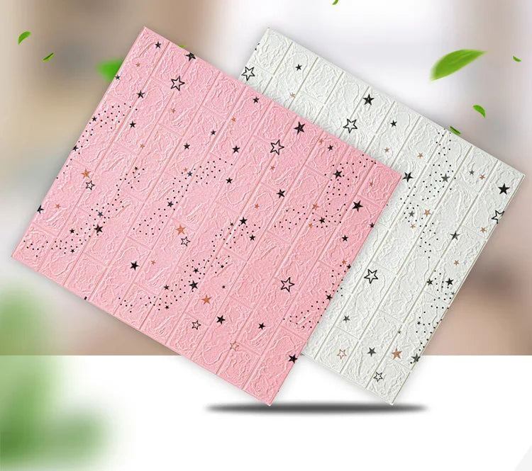 10Pcs 35cmx30cm Wall Stickers Bedroom Warm Cartoon Children's Wall Waterproof And Moisture-Proof Foam Wallpaper