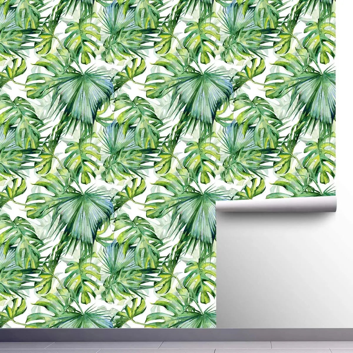 Tropical Palm Leaf Peel and Stick Wallpaper Green Self-Adhesive Prepasted Thickened Waterproof Wallpaper Wall Mural for Decor