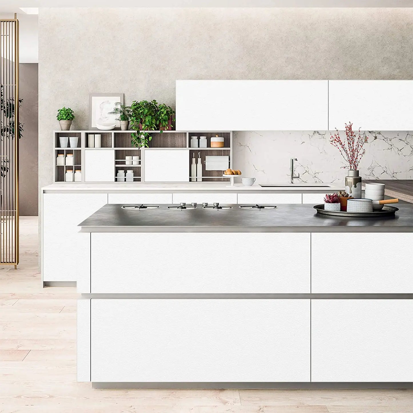 PVC Wallpaper Decoration Vinyl Matte Black Self-adhesive Paper,  Bedroom Furniture Wall Hanging Waterproof Kitchen 60x 5M