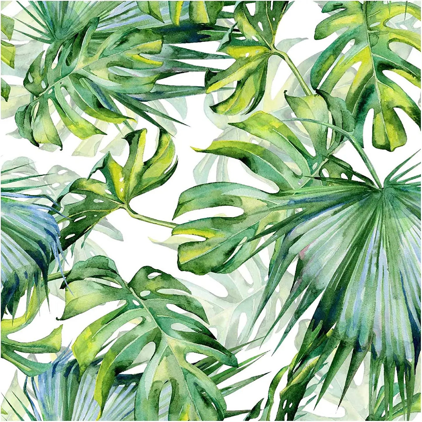 Tropical Palm Leaf Peel and Stick Wallpaper Green Self-Adhesive Prepasted Thickened Waterproof Wallpaper Wall Mural for Decor