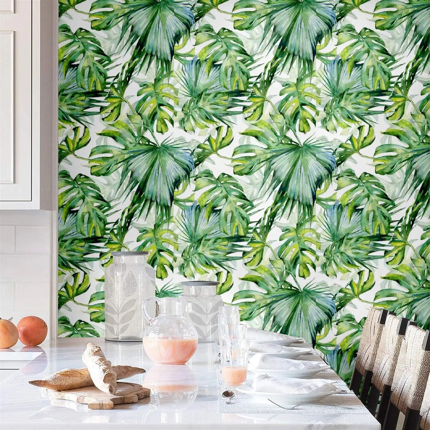 Tropical Palm Leaf Peel and Stick Wallpaper Green Self-Adhesive Prepasted Thickened Waterproof Wallpaper Wall Mural for Decor