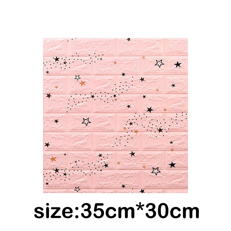 10Pcs 35cmx30cm Wall Stickers Bedroom Warm Cartoon Children's Wall Waterproof And Moisture-Proof Foam Wallpaper