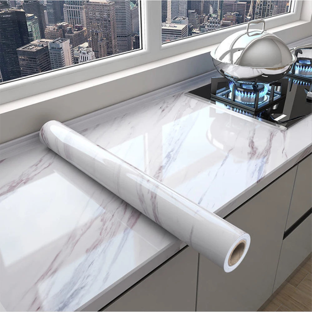 Marble Contact Paper For Countertops,Self-Adhesive Removable Wallpaper PVC Waterproof Oil-Proof Sticker For Kitchen Bathroom