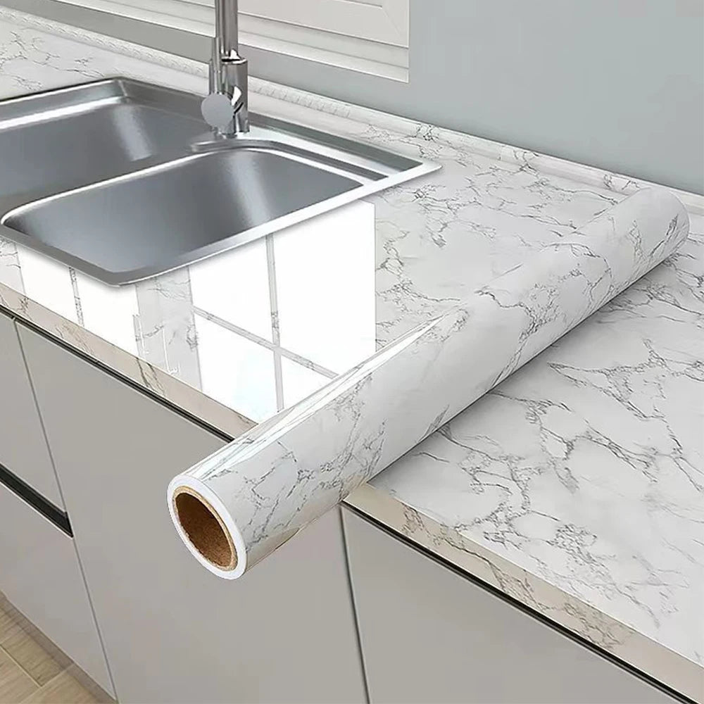 Marble Contact Paper For Countertops,Self-Adhesive Removable Wallpaper PVC Waterproof Oil-Proof Sticker For Kitchen Bathroom
