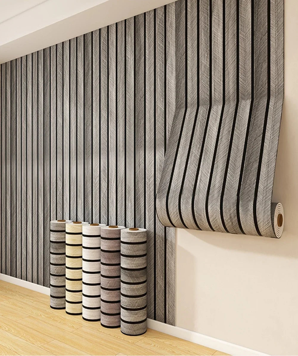 Moisture Resistant Wood Grain Wall Sticker Peel and Stick Wallpaper Home Decor Waterproof Removable Vinyl Sticker Renovation