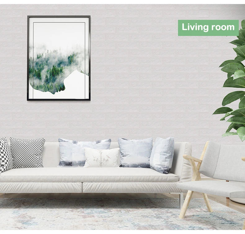 35x38.5CM PVC Waterproof Faux Brick Wallpaper Kitchen Bedroom Decor Self Adhesive Peel and Stick for Home Small Space Decoration