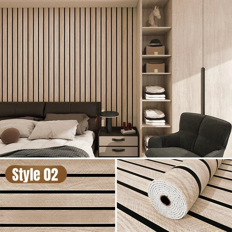 Moisture Resistant Wood Grain Wall Sticker Peel and Stick Wallpaper Home Decor Waterproof Removable Vinyl Sticker Renovation