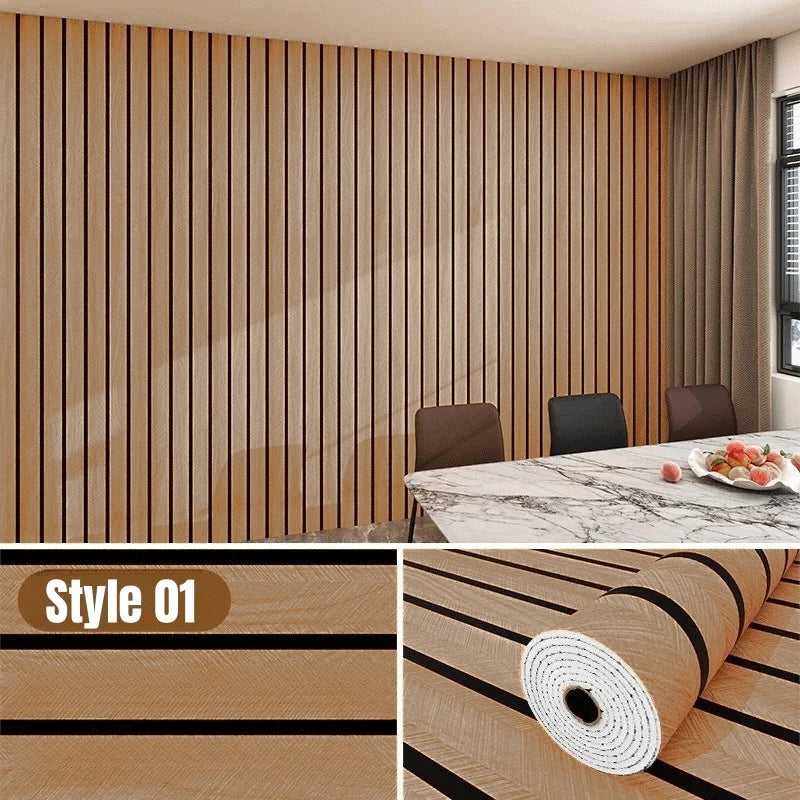 Moisture Resistant Wood Grain Wall Sticker Peel and Stick Wallpaper Home Decor Waterproof Removable Vinyl Sticker Renovation