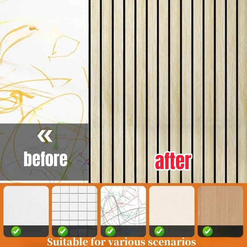 Moisture Resistant Wood Grain Wall Sticker Peel and Stick Wallpaper Home Decor Waterproof Removable Vinyl Sticker Renovation