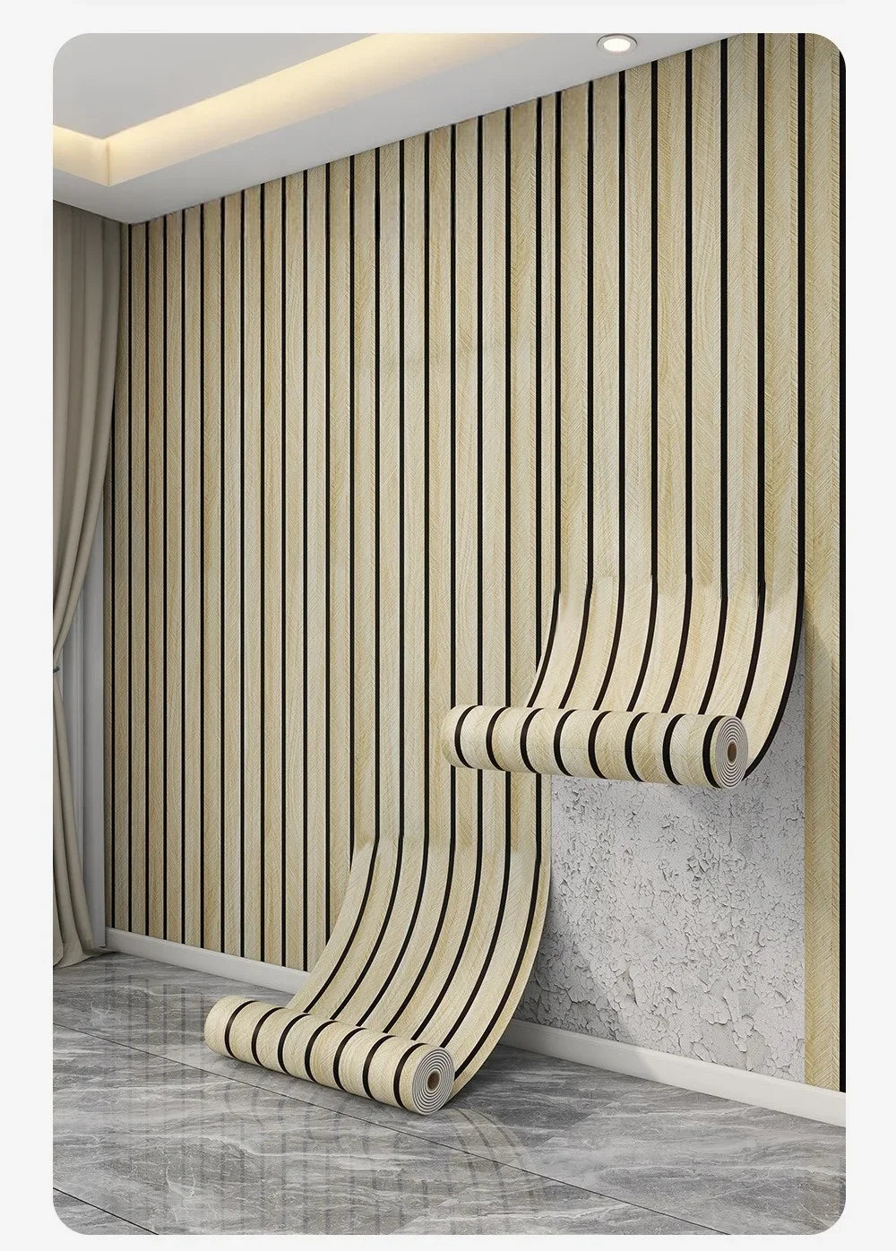 Moisture Resistant Wood Grain Wall Sticker Peel and Stick Wallpaper Home Decor Waterproof Removable Vinyl Sticker Renovation