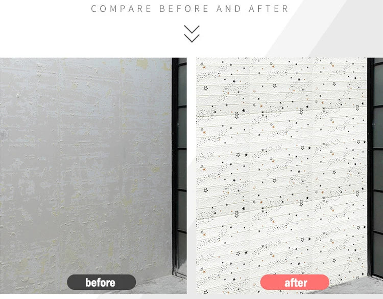 10Pcs 35cmx30cm Wall Stickers Bedroom Warm Cartoon Children's Wall Waterproof And Moisture-Proof Foam Wallpaper