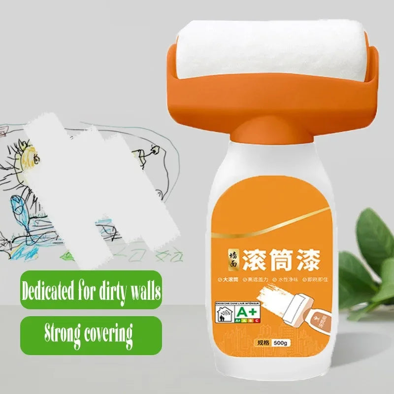 Antibacterial Wall Paint Roller Waterbased Repair Brush Painting For House Interior Wall Portable White Latex Paint Small Roller