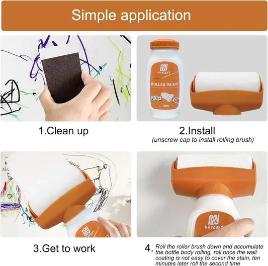 Antibacterial Wall Paint Roller Waterbased Repair Brush Painting For House Interior Wall Portable White Latex Paint Small Roller