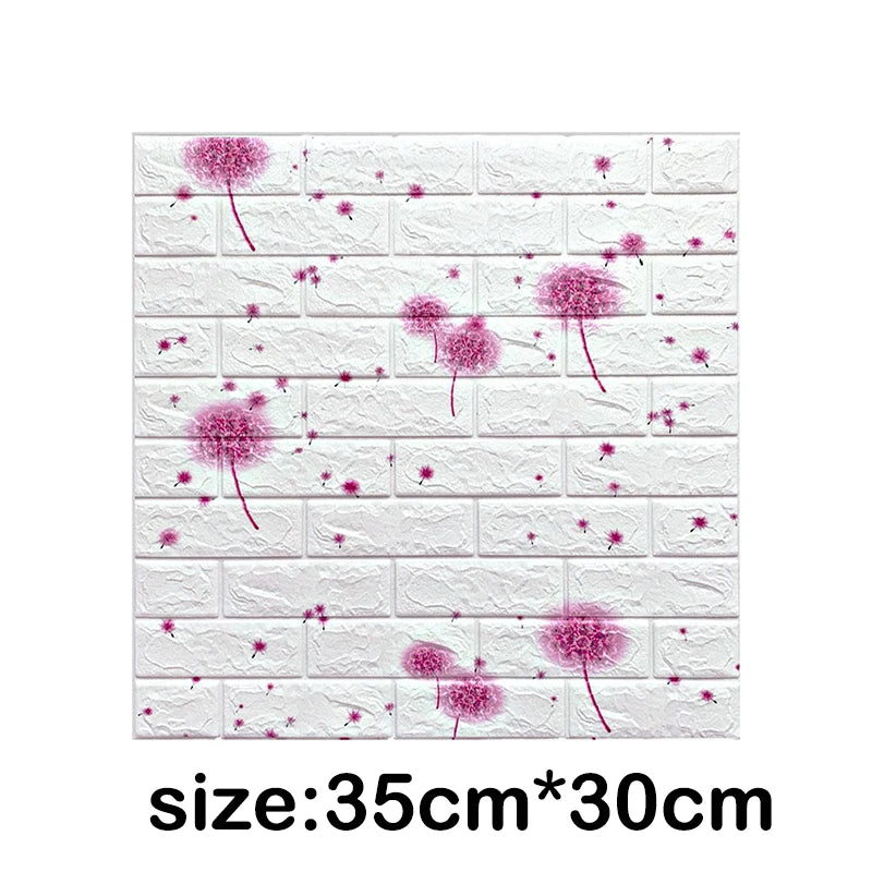 10Pcs 35cmx30cm Wall Stickers Bedroom Warm Cartoon Children's Wall Waterproof And Moisture-Proof Foam Wallpaper