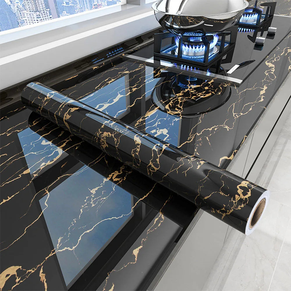 Marble Contact Paper For Countertops,Self-Adhesive Removable Wallpaper PVC Waterproof Oil-Proof Sticker For Kitchen Bathroom
