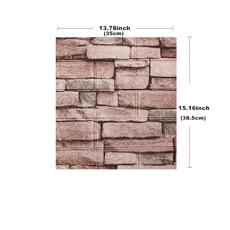 35x38.5CM PVC Waterproof Faux Brick Wallpaper Kitchen Bedroom Decor Self Adhesive Peel and Stick for Home Small Space Decoration