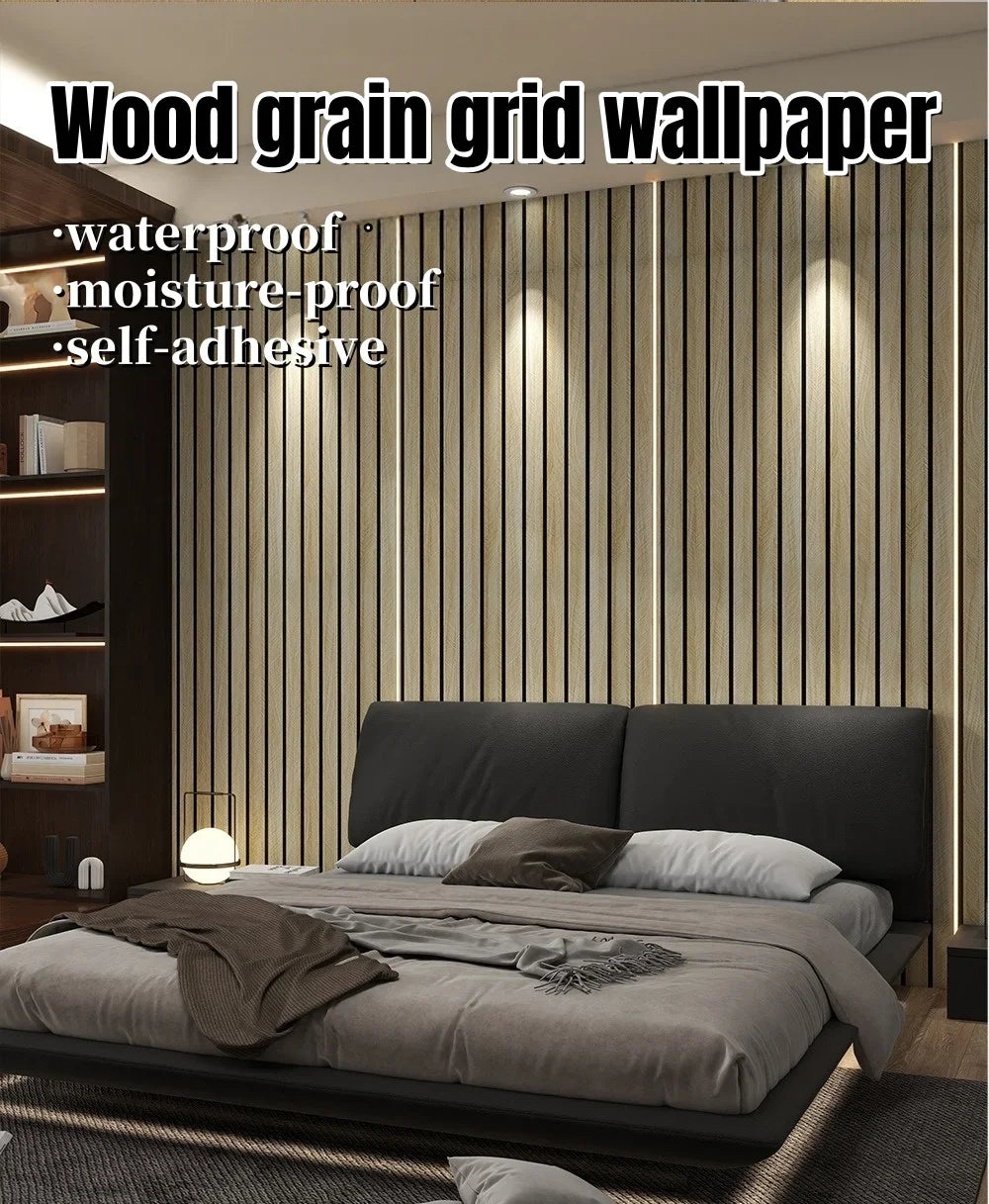 Moisture Resistant Wood Grain Wall Sticker Peel and Stick Wallpaper Home Decor Waterproof Removable Vinyl Sticker Renovation