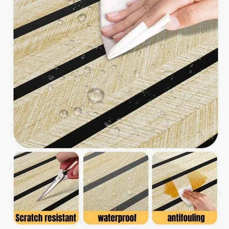 Moisture Resistant Wood Grain Wall Sticker Peel and Stick Wallpaper Home Decor Waterproof Removable Vinyl Sticker Renovation