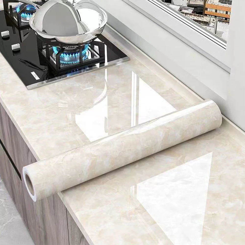 Marble Contact Paper For Countertops,Self-Adhesive Removable Wallpaper PVC Waterproof Oil-Proof Sticker For Kitchen Bathroom