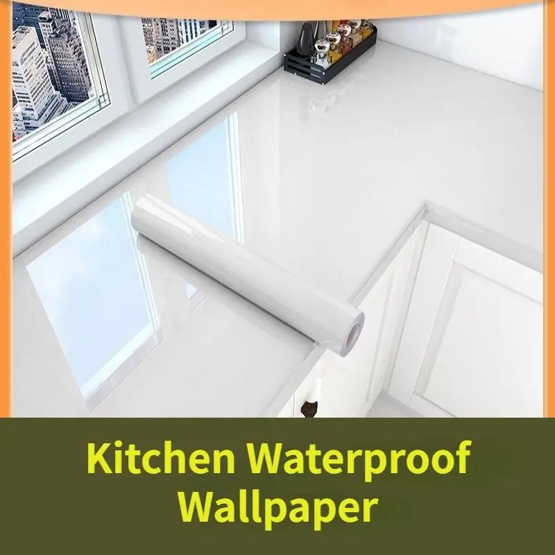 Adhesive Wallpaper Roll with 10 Meters Marble Kitchen Oil Proof Waterproof Wall Stickers Bathroom Countertop Cabinet Renovation
